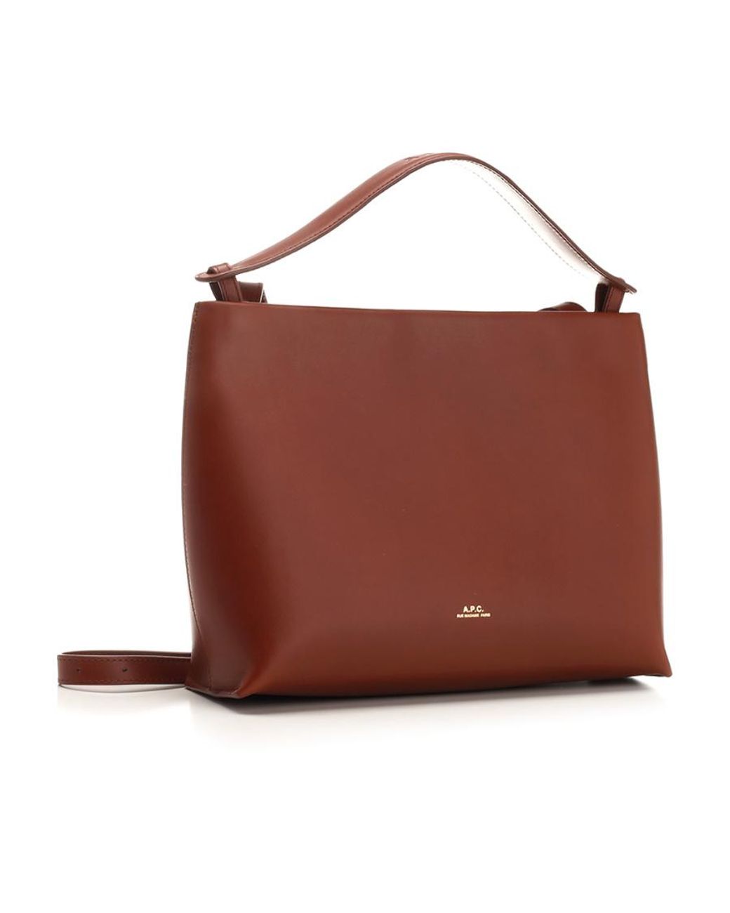 A.P.C. Brown Logo Printed Shoulder Bag