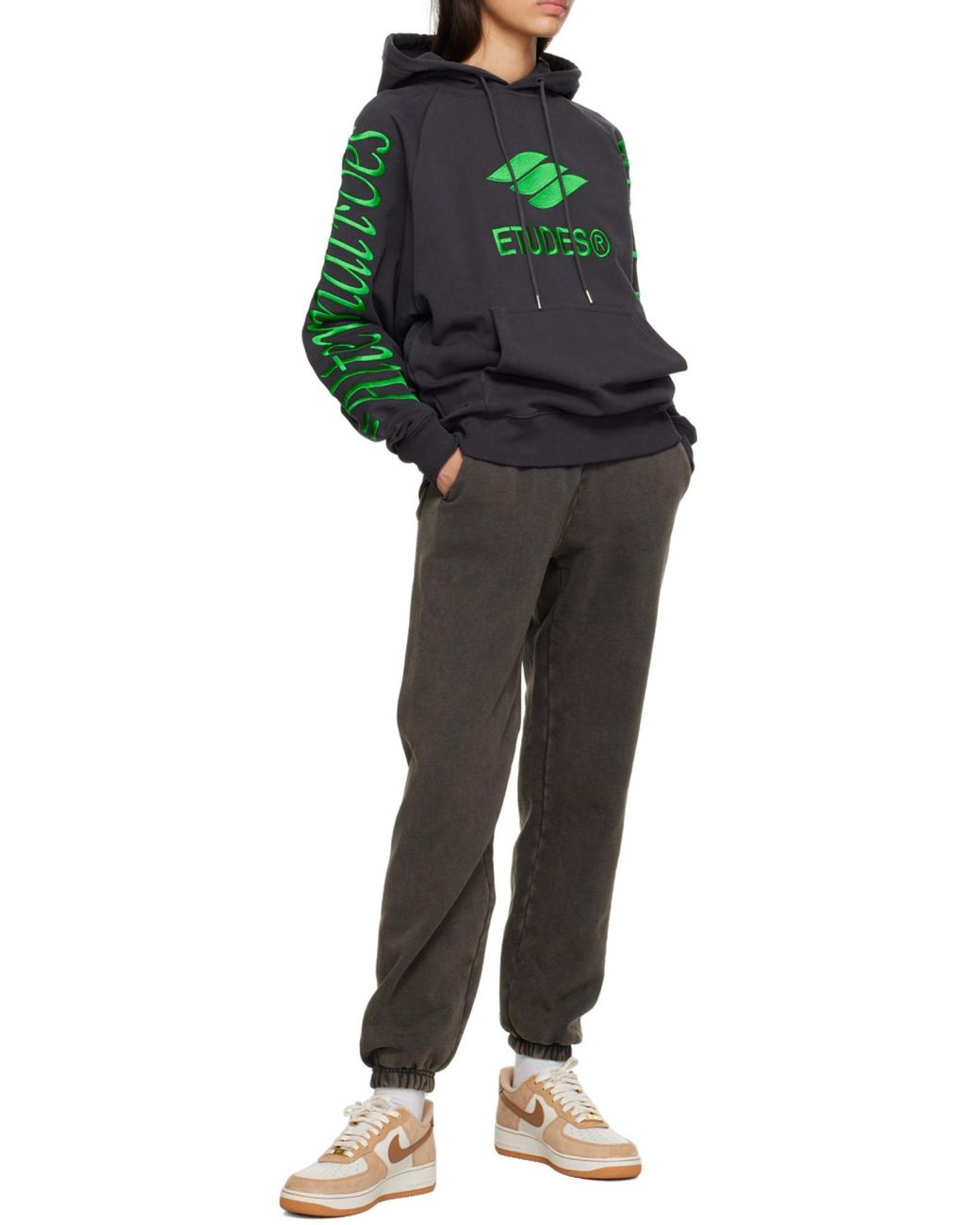 Etudes Studio Green Études Studio Racing Eco Drawstring Hoodie for men