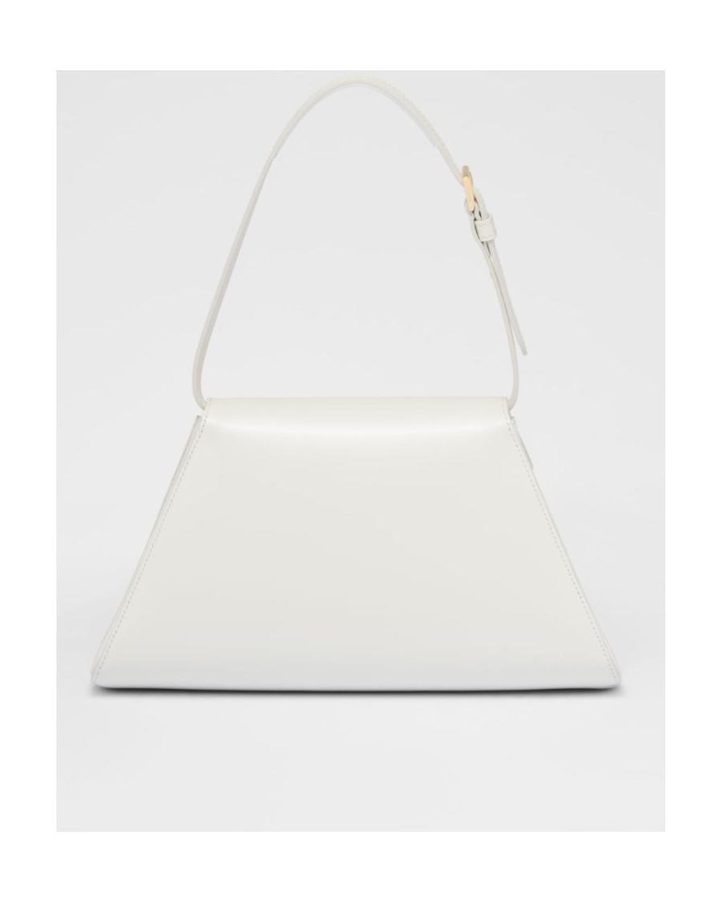 Prada White Brushed Calf Leather Handbag