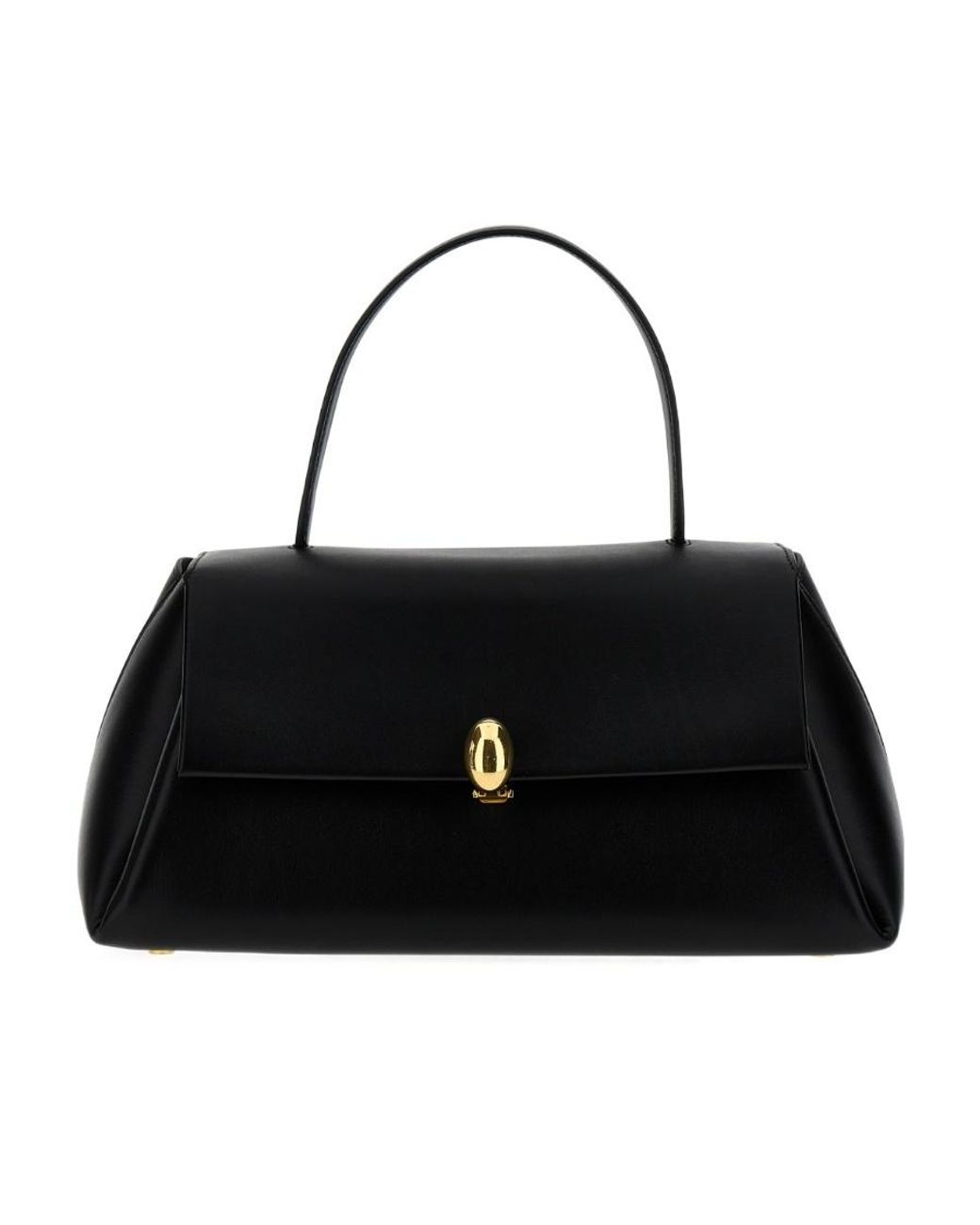 Jil Sander Black Almond Foldover Top Handle Bag