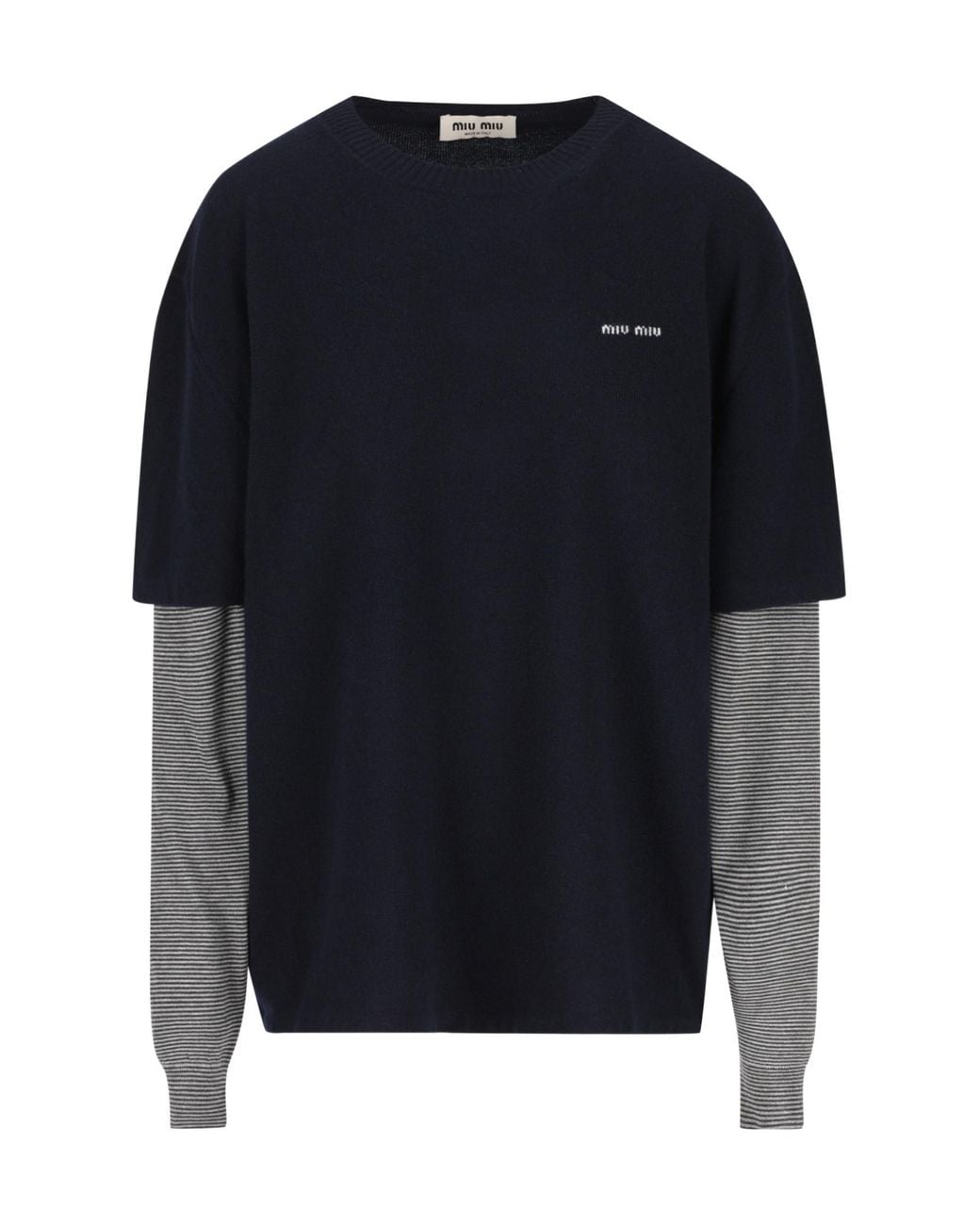 Miu Miu Blue Wool And Cashmere Sweater