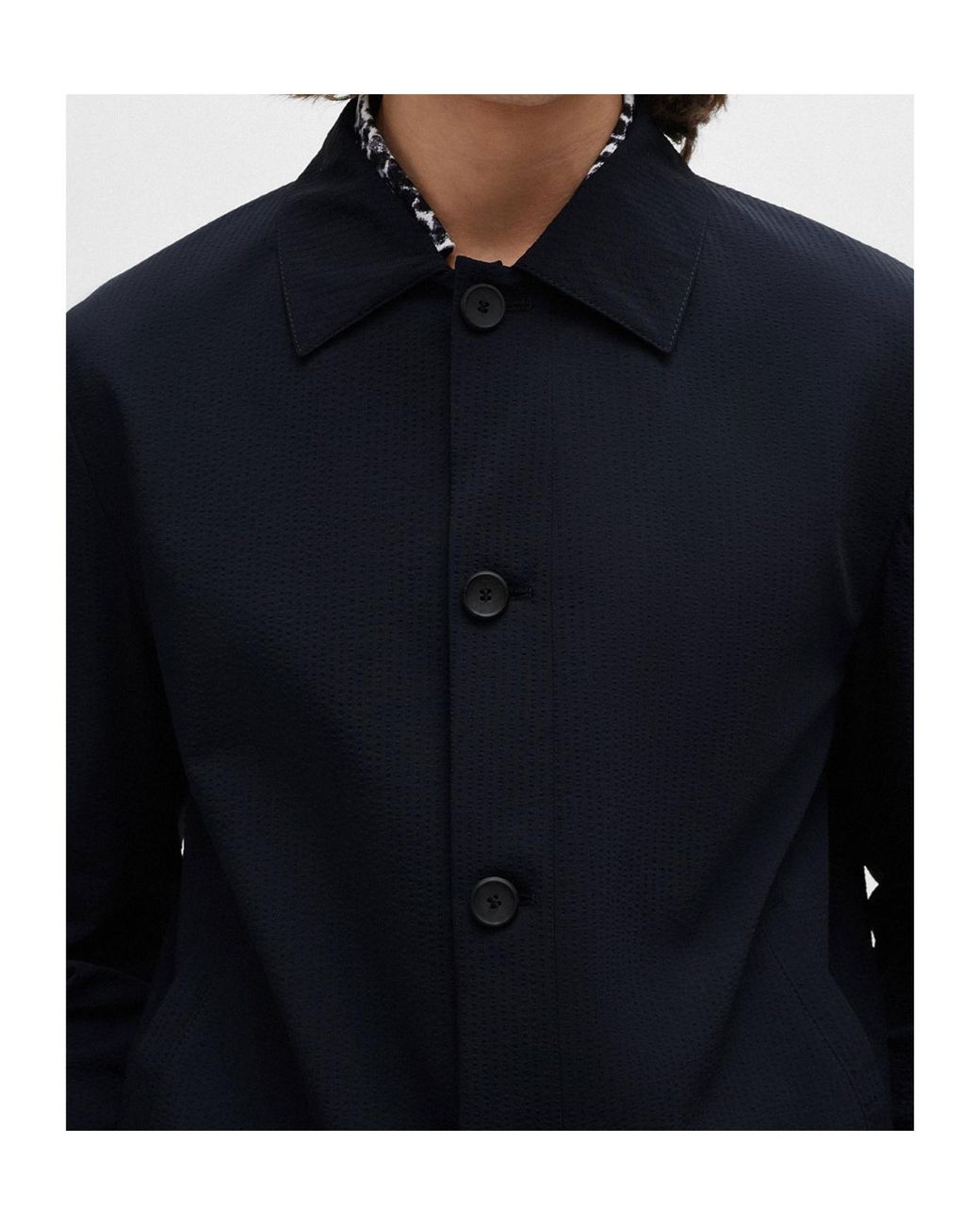 Boss Blue Long-Sleeved Casual Jacket for men