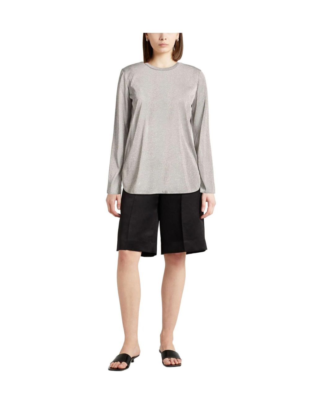 Max Mara Gray Solid Color Tops