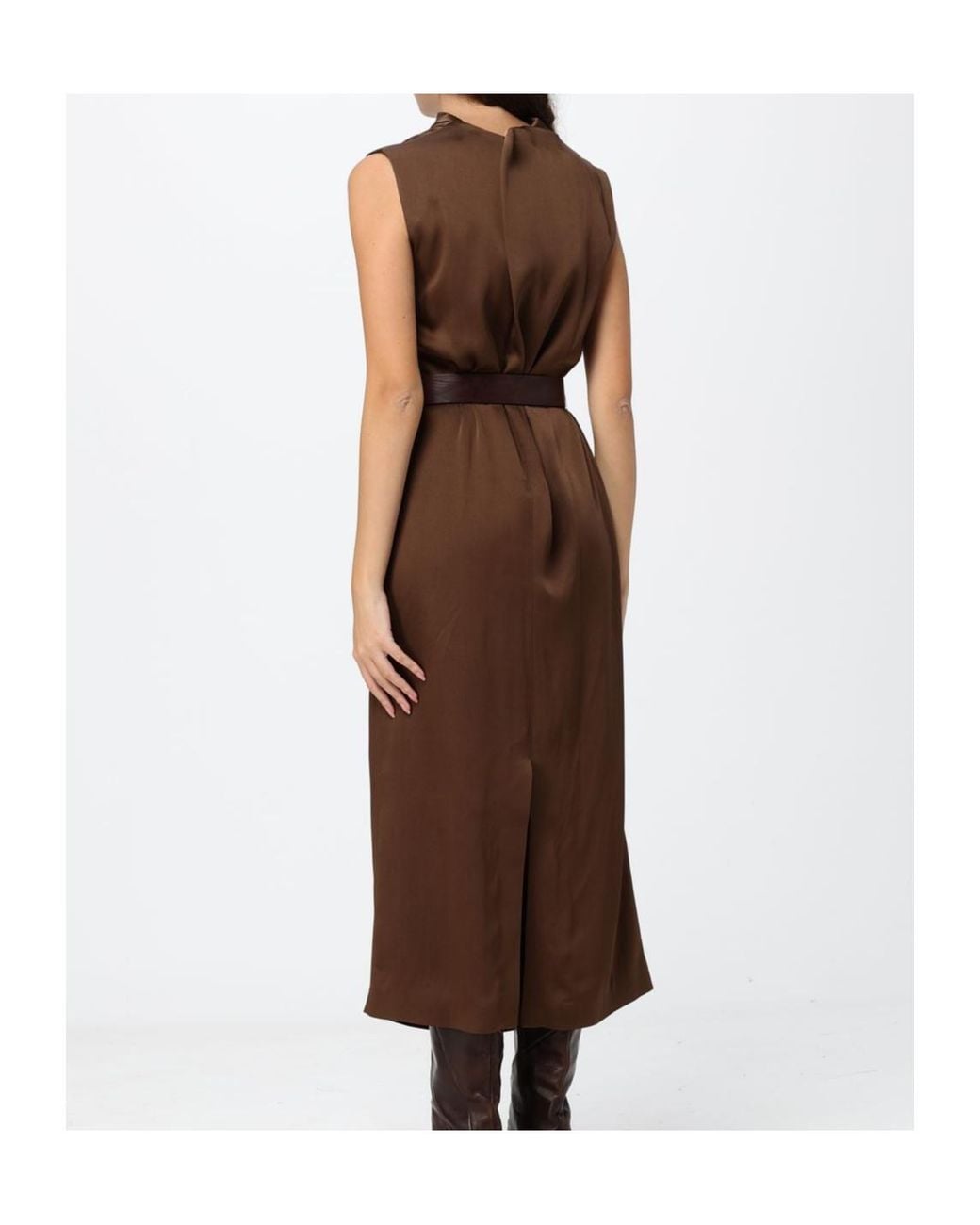 Brunello Cucinelli Brown Sleeveless Dress