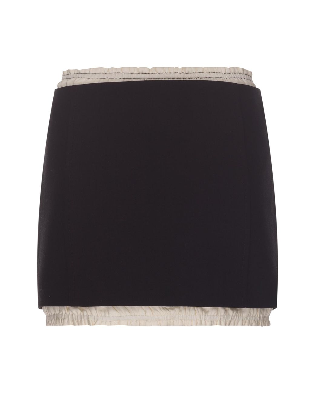 Victoria Beckham Black Ruched Detail Mini Skirt