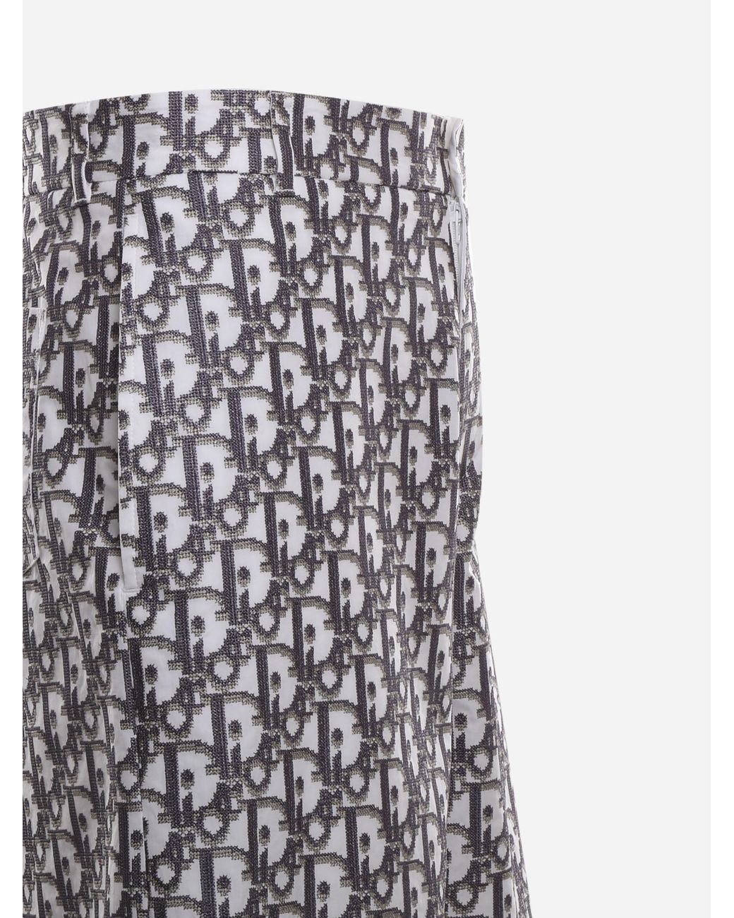 Dior Gray Logo Jacquard Shorts for men
