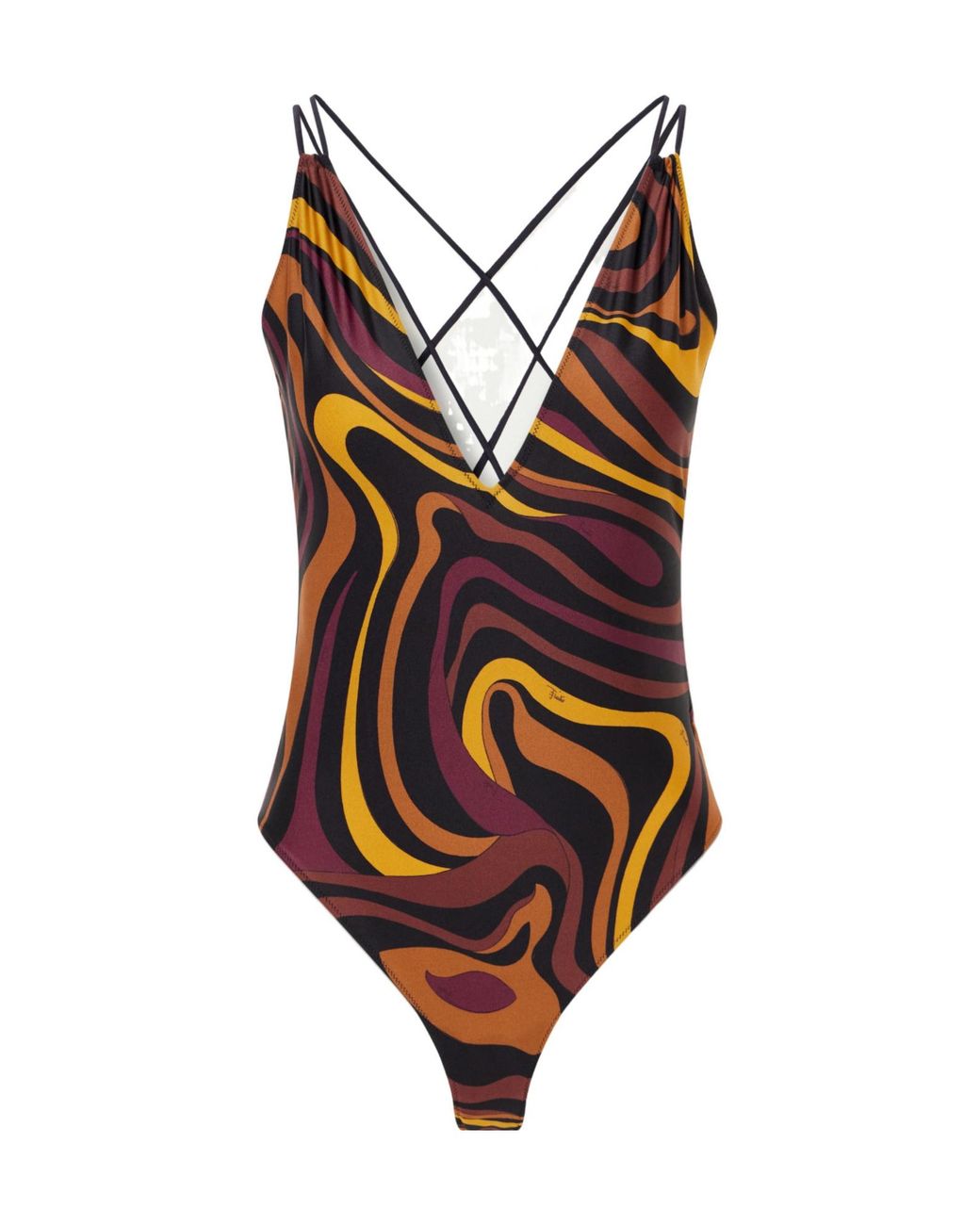 Emilio Pucci Brown Printed Swimsuit