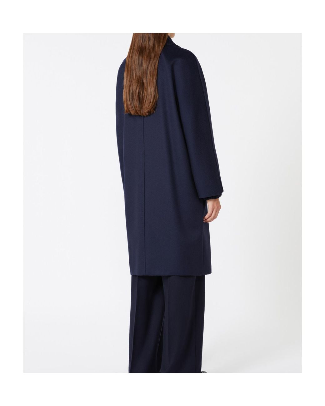 Max Mara Blue Oversized Wool Coat