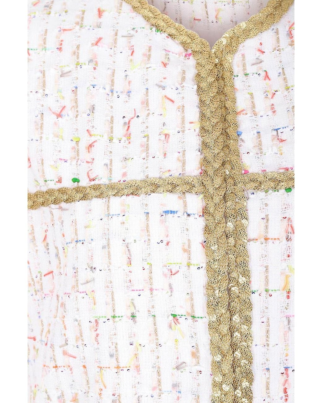 Giambattista Valli White Sequin-Woven Tweed Jacket