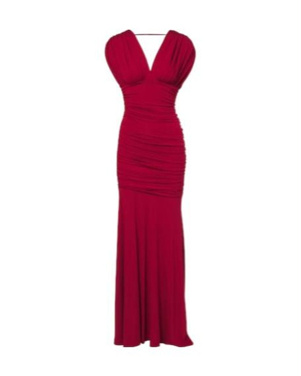 Jonathan Simkhai Red Draped Open-Back Gown