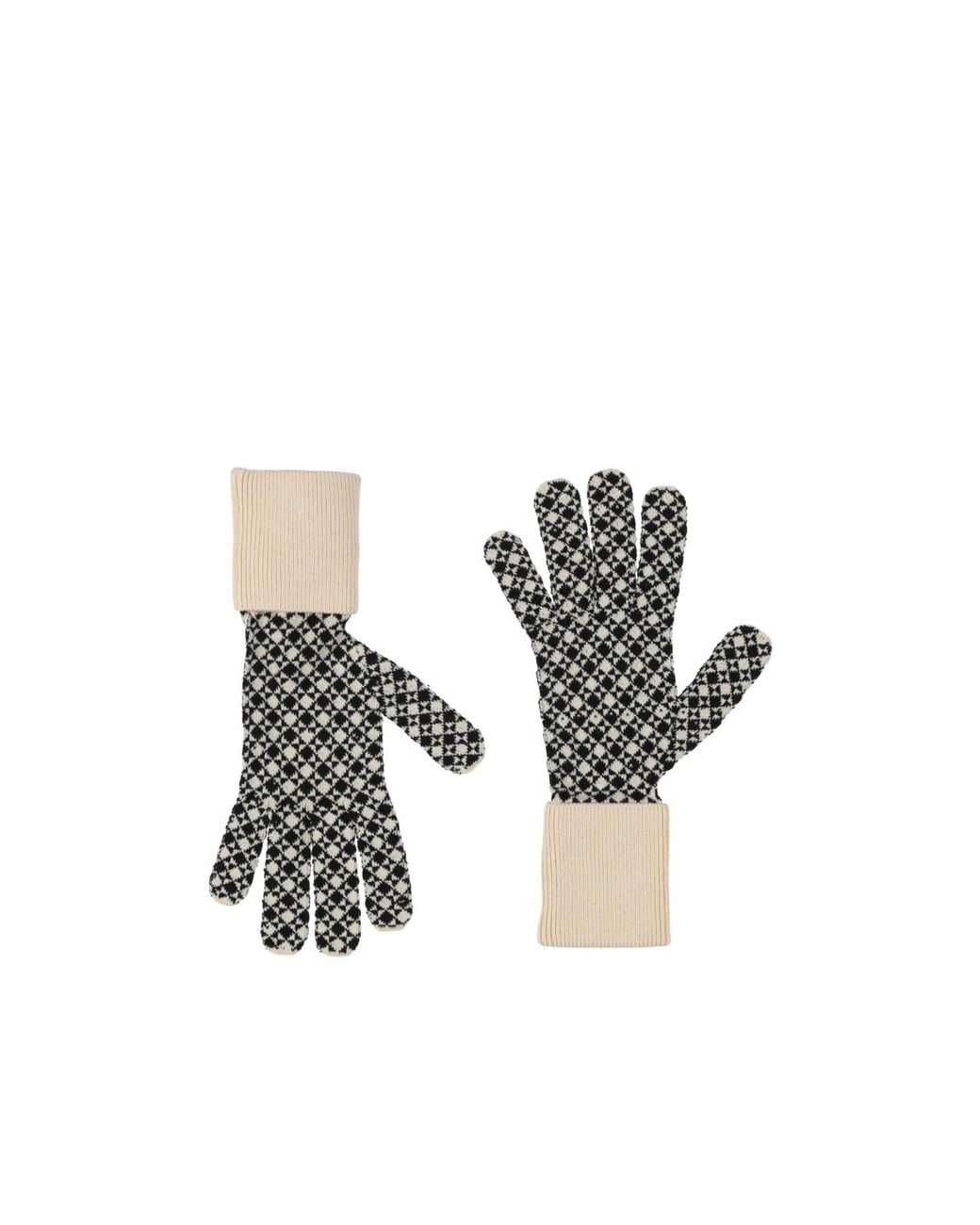 MM6 by Maison Margiela White Two-Tone Knitted Gloves