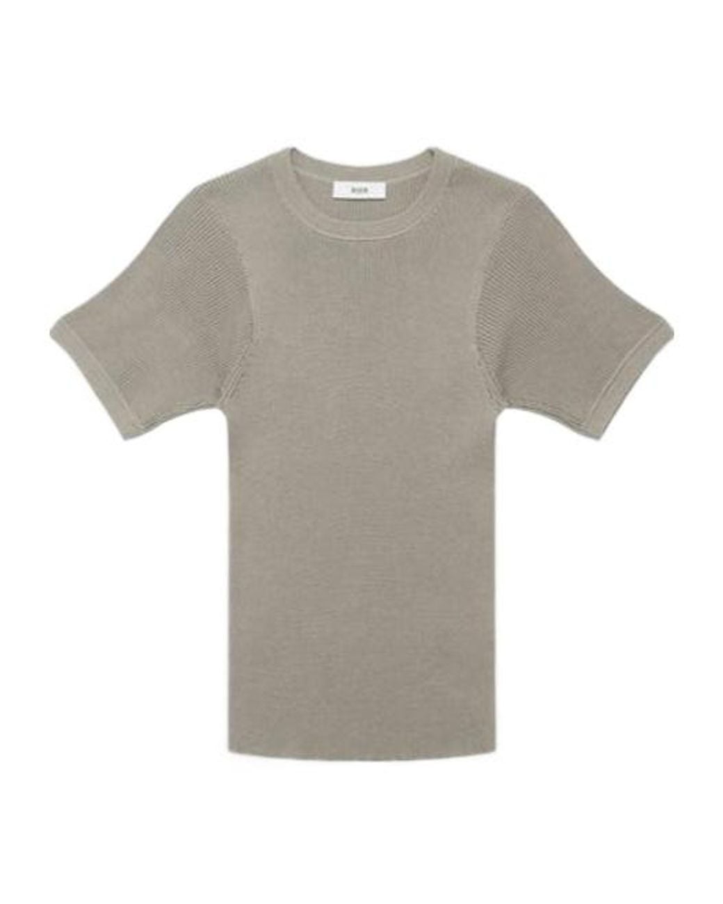 Rier Gray Crew Neck Short-Sleeved T-Shirt for men
