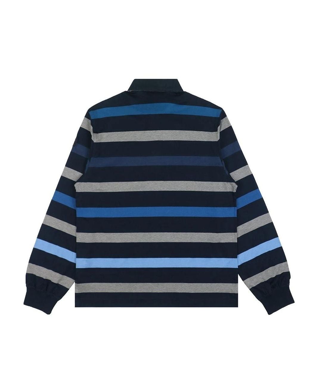 Paul & Shark Blue Striped Long-Sleeved Polo Shirt for men