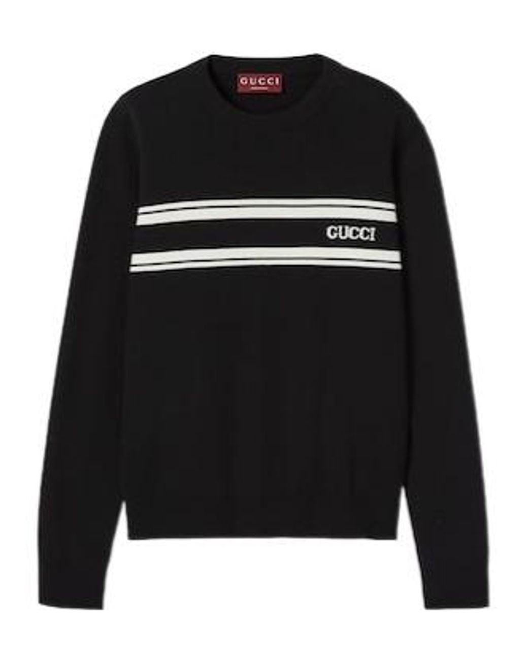 Gucci Black Logo Intarsia Knit Sweater for men