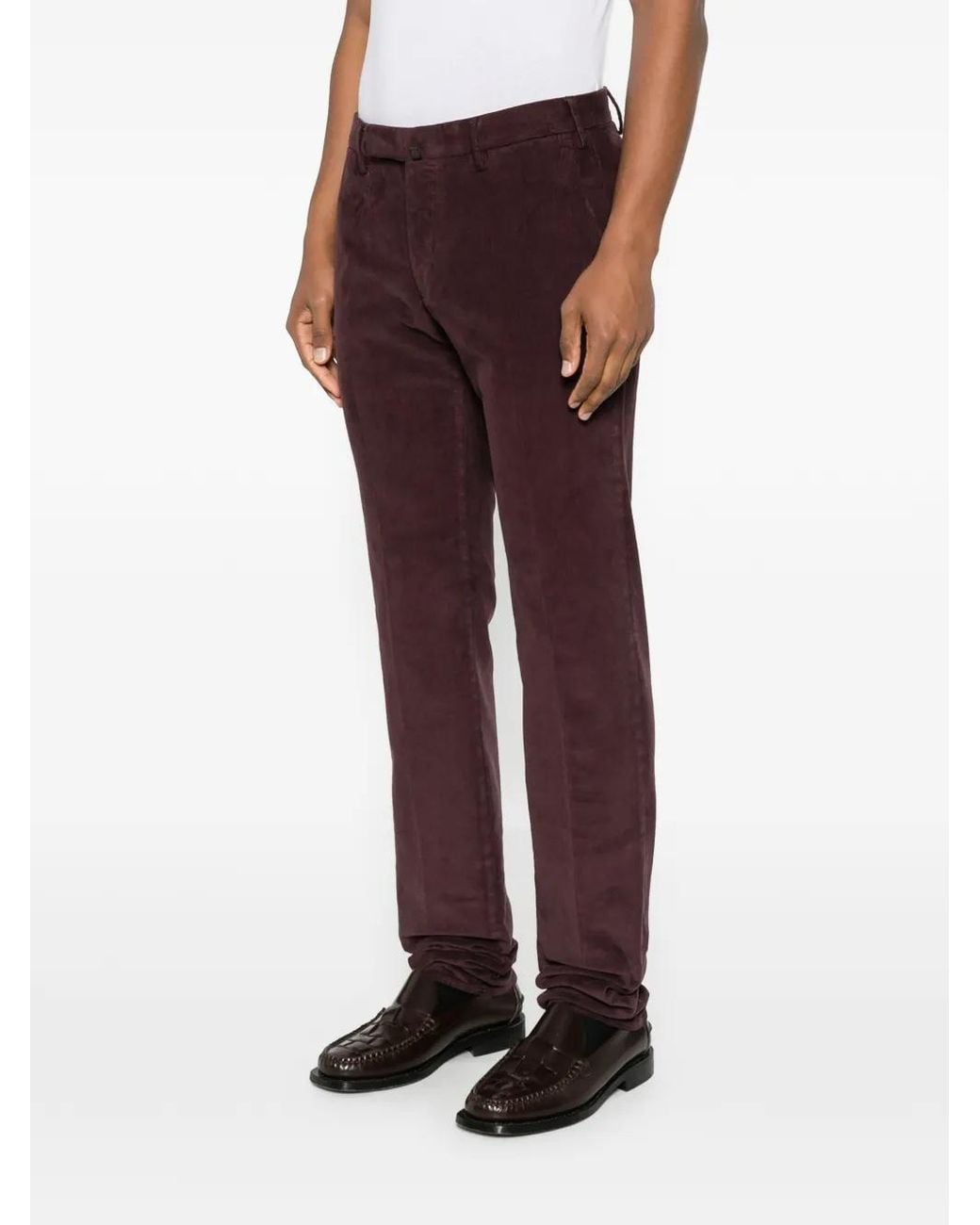 Incotex Red Corduroy Trousers for men