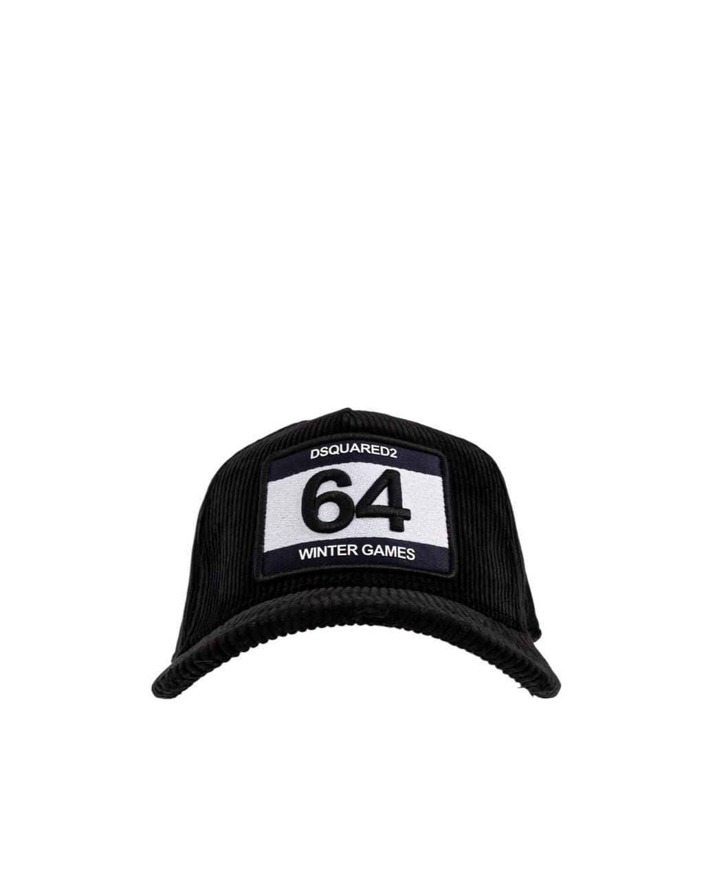 DSquared² Black Winter Games Corduroy Cap for men