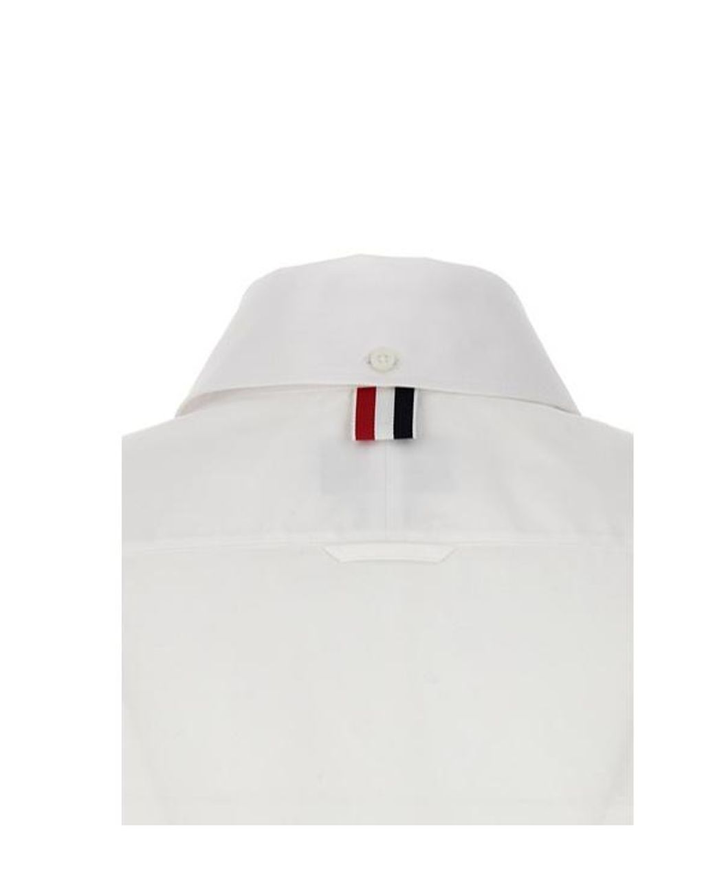 Thom Browne White Logo Patch Buttoned Shirt