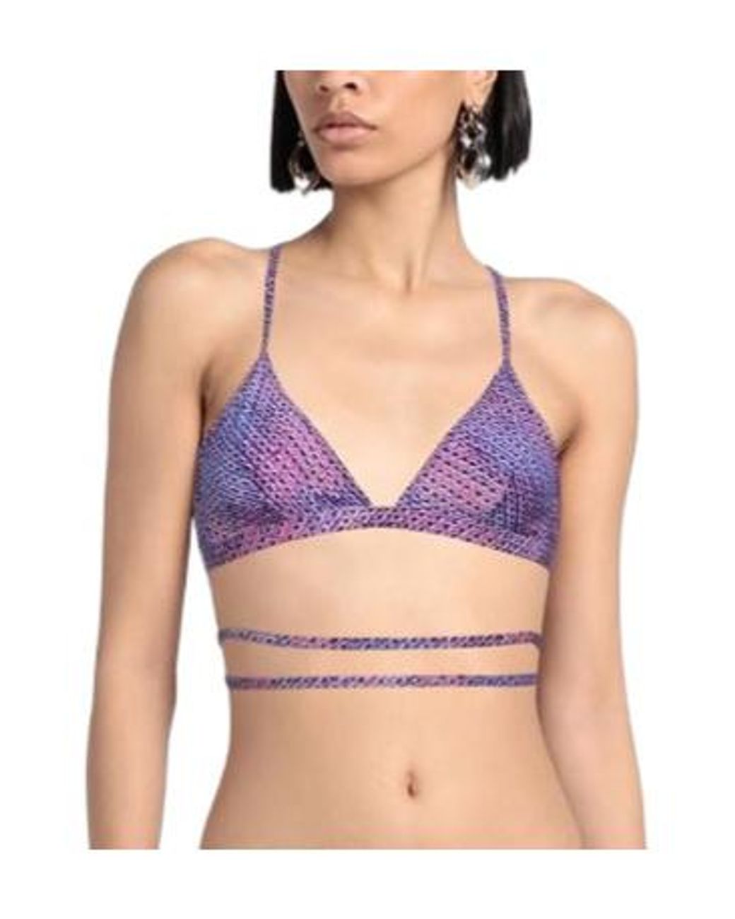 Isabel Marant Purple Print Triangle Bikini Top