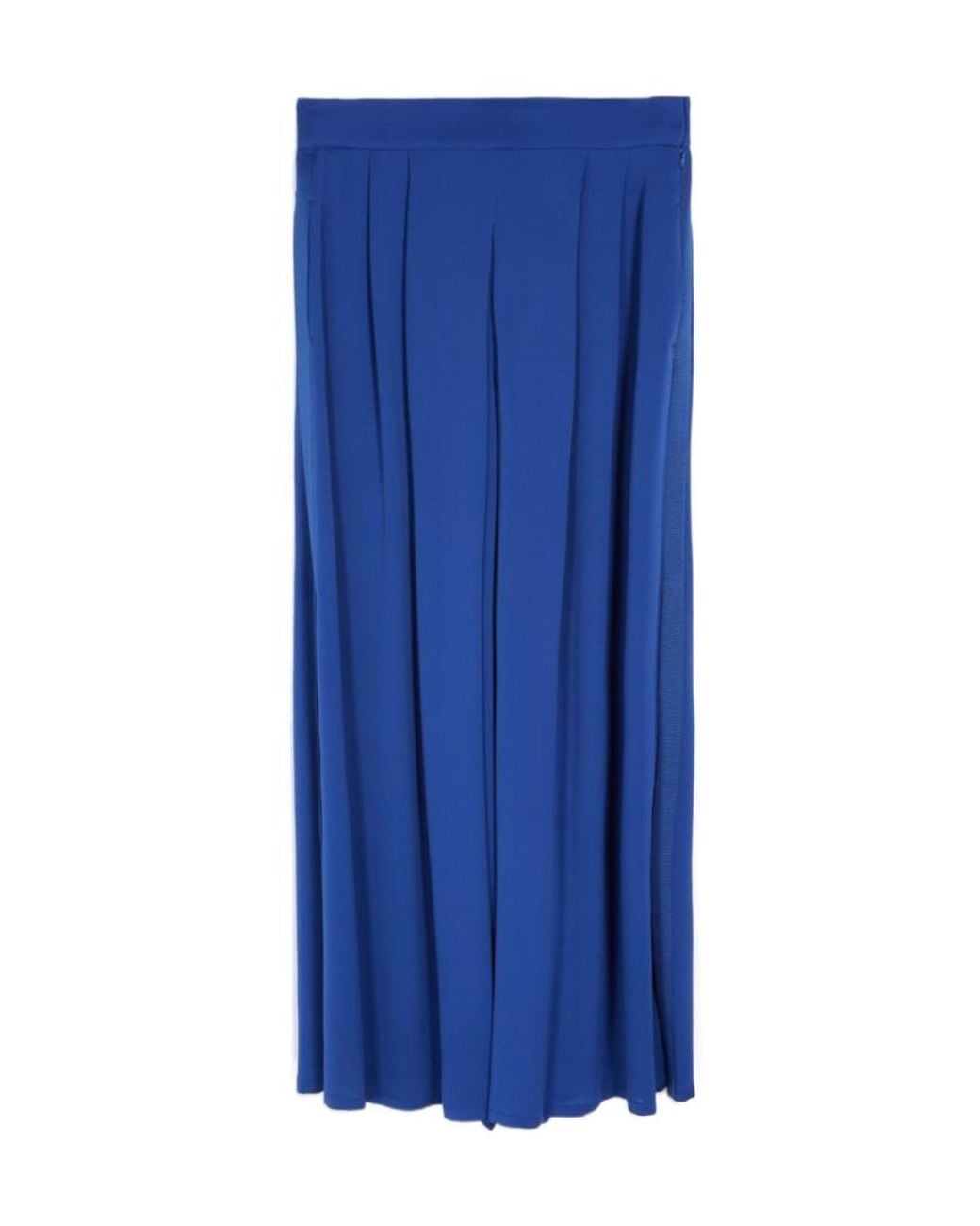 Max Mara Blue High-Waisted Wide Leg Pants