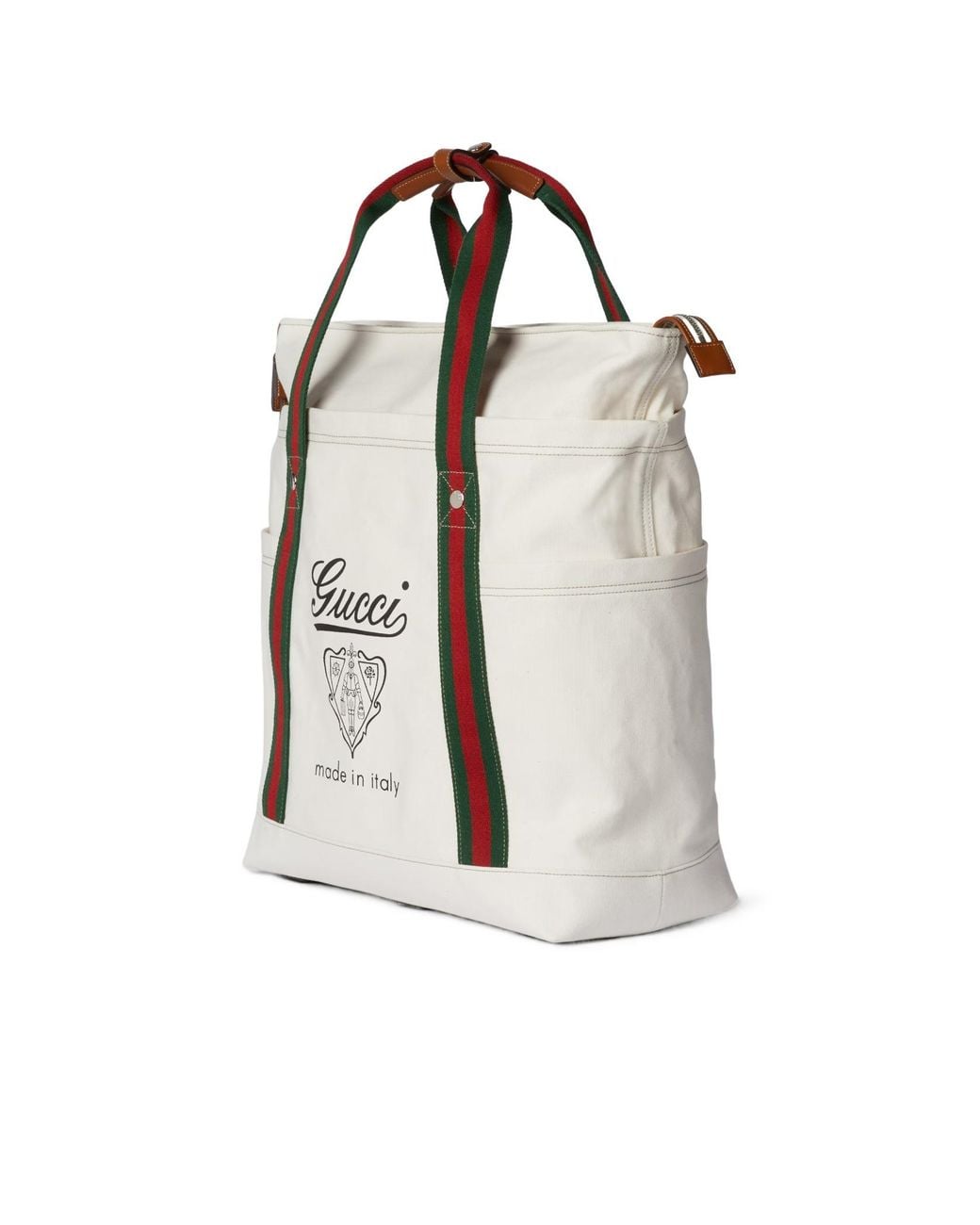 Gucci White Medium Web Canvas Bag for men