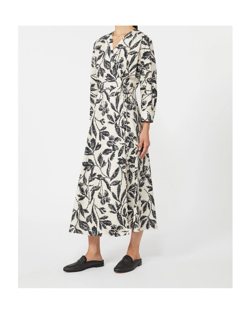 Max Mara White Camino V-Neck Dress