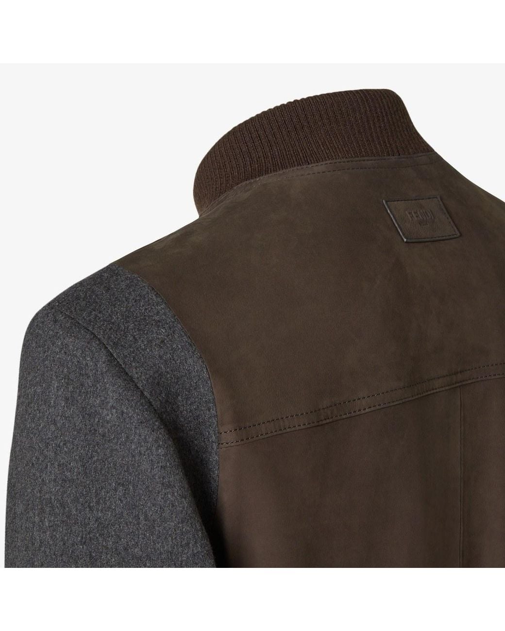 Fendi Green Panelled Buttned Bomber Jacket for men