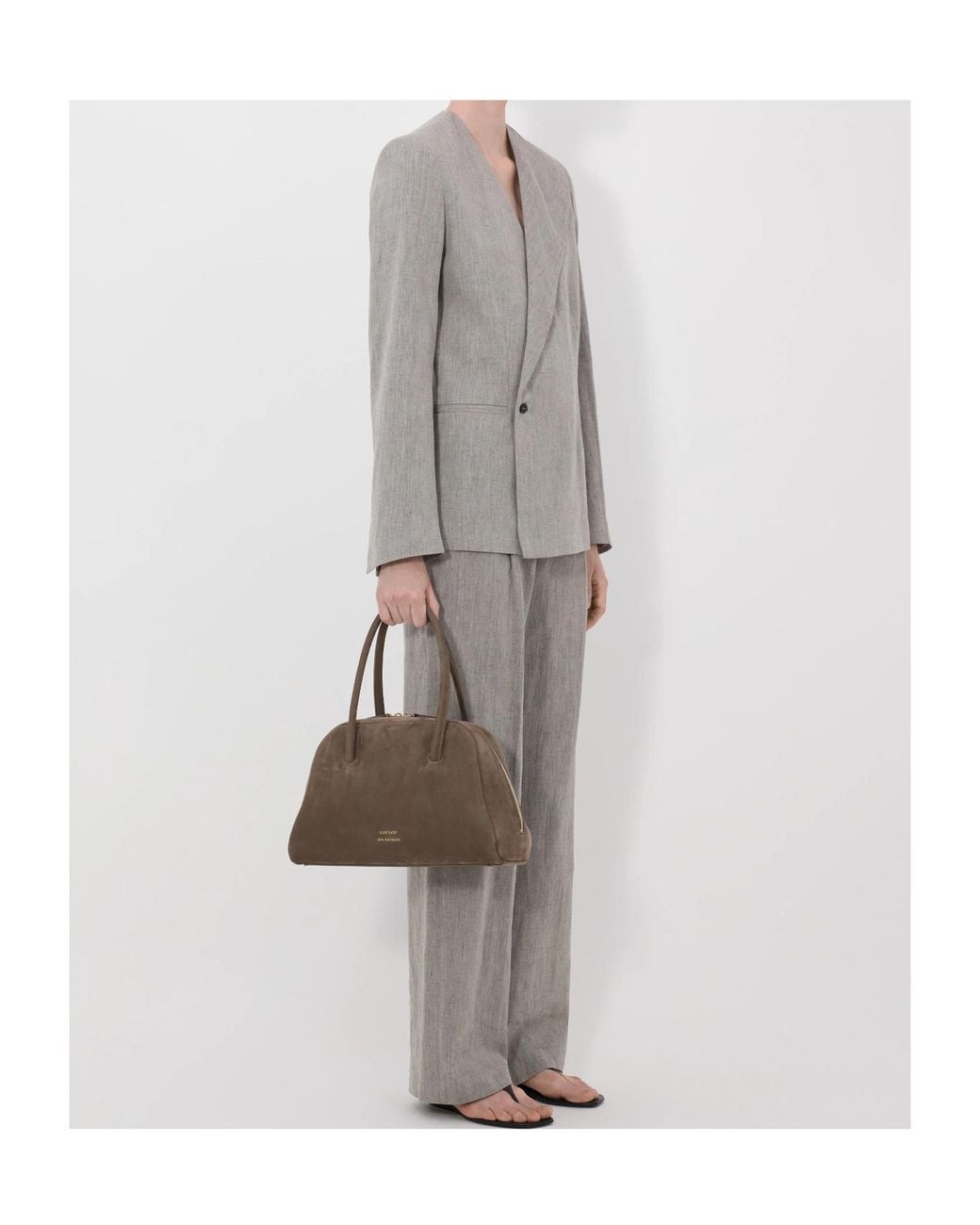 Loulou de Saison Gray Suna Asymmetric Tailored Jacket