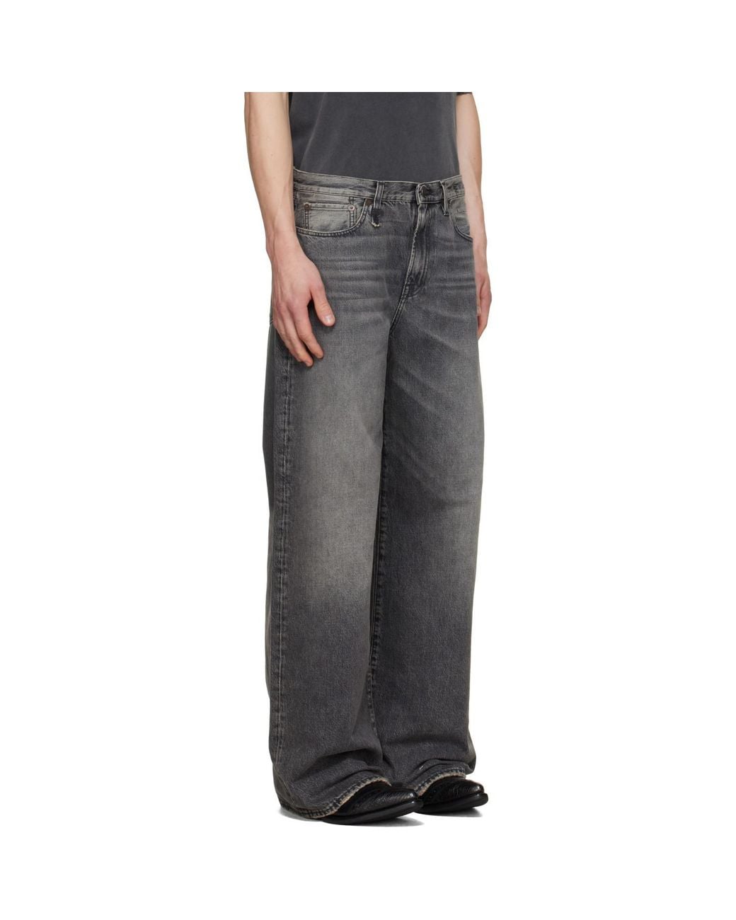 R13 Gray D'Arcy Loose Jeans for men