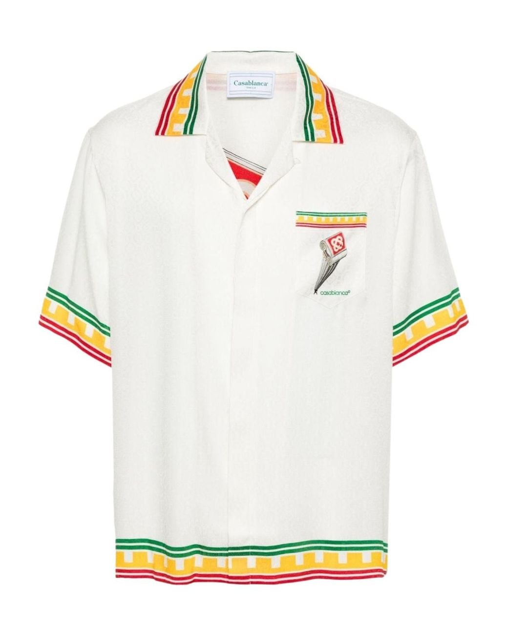 Casablanca White Logo Monogram Pattern Shirt for men