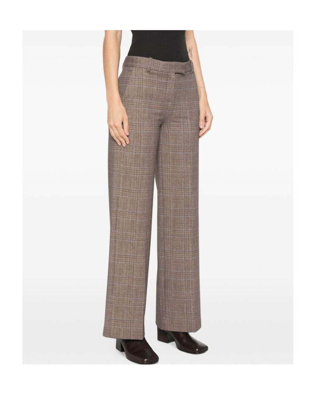Circolo 1901 Brown Tailored Check Pants