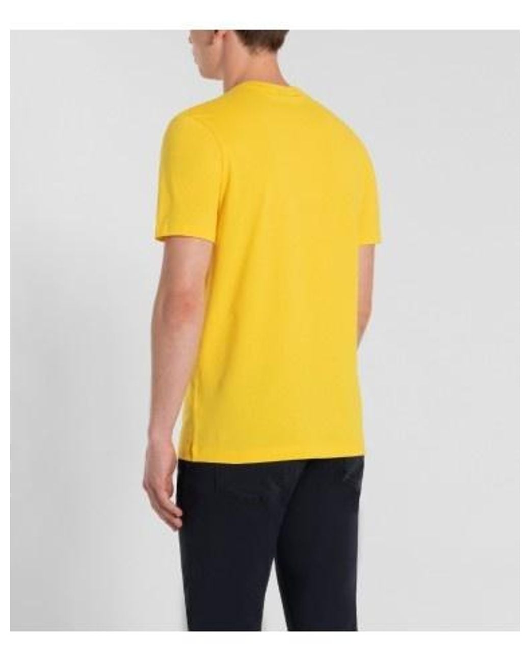 Paul & Shark Yellow Logo-Patch Round Neck T-Shirt for men