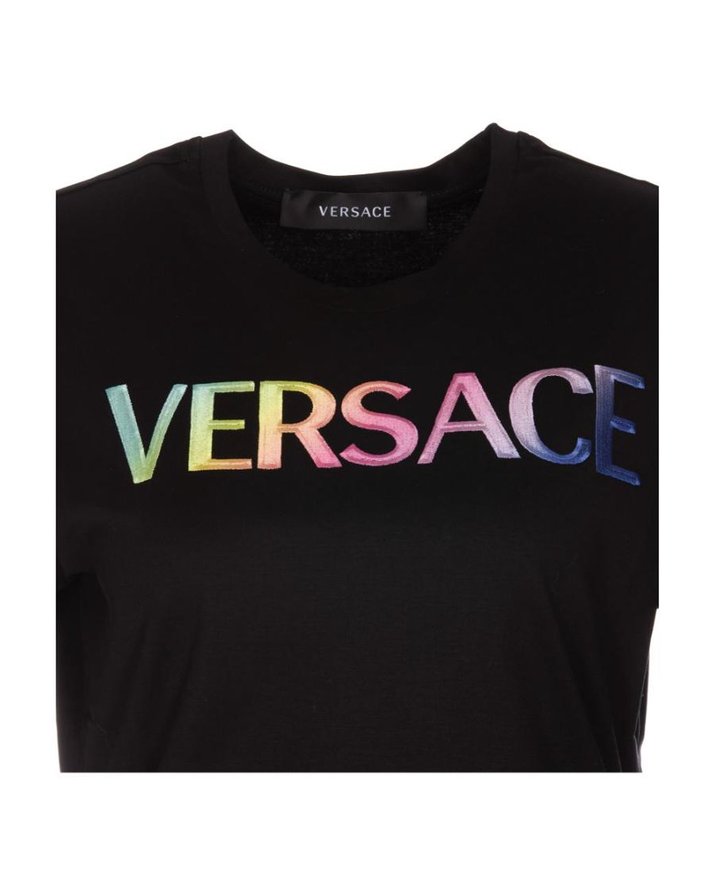 Versace Black Micro-Standard Short-Sleeved T-Shirt