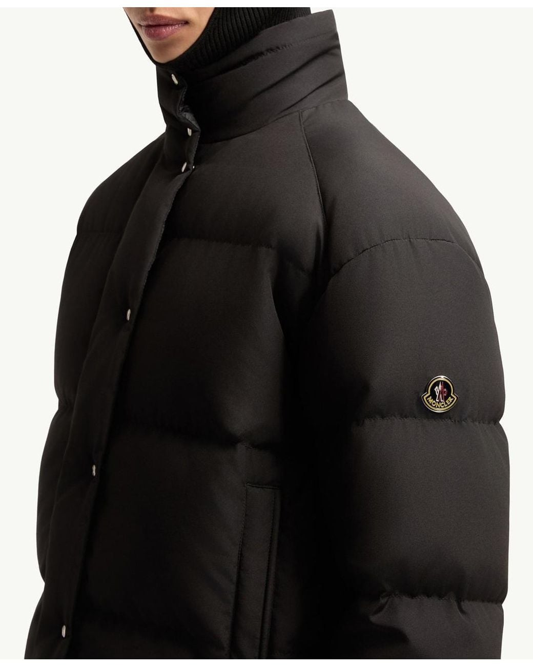 Moncler Black Verone Button-Up Puffer Jacket