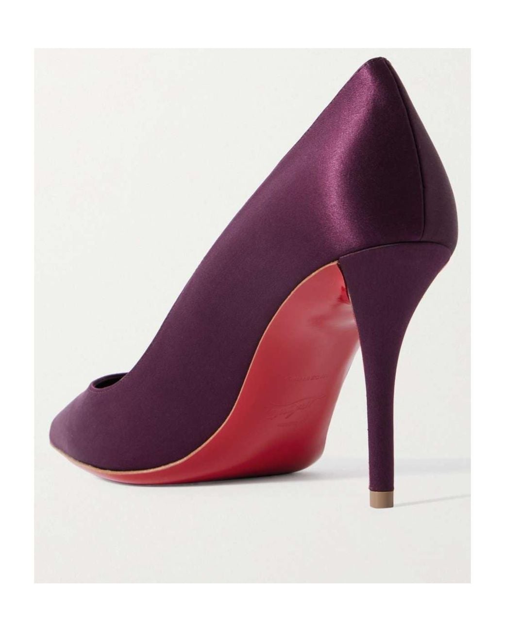 Christian Louboutin Purple Apostropha 80 Satin Pumps