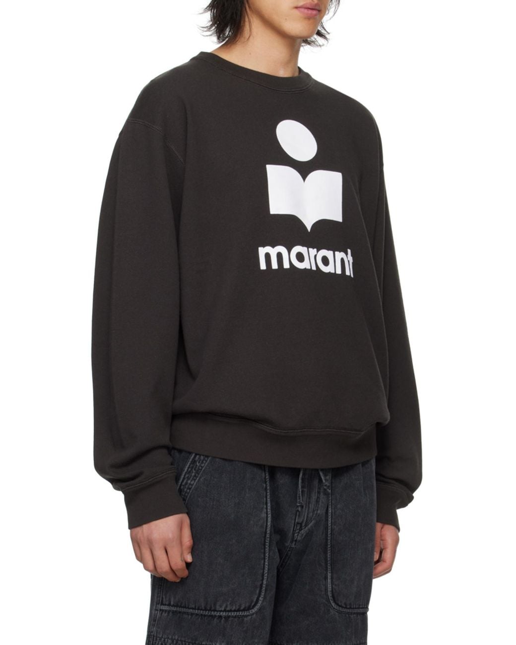 Isabel Marant Black Long-Sleeved Crewneck Sweatshirt for men