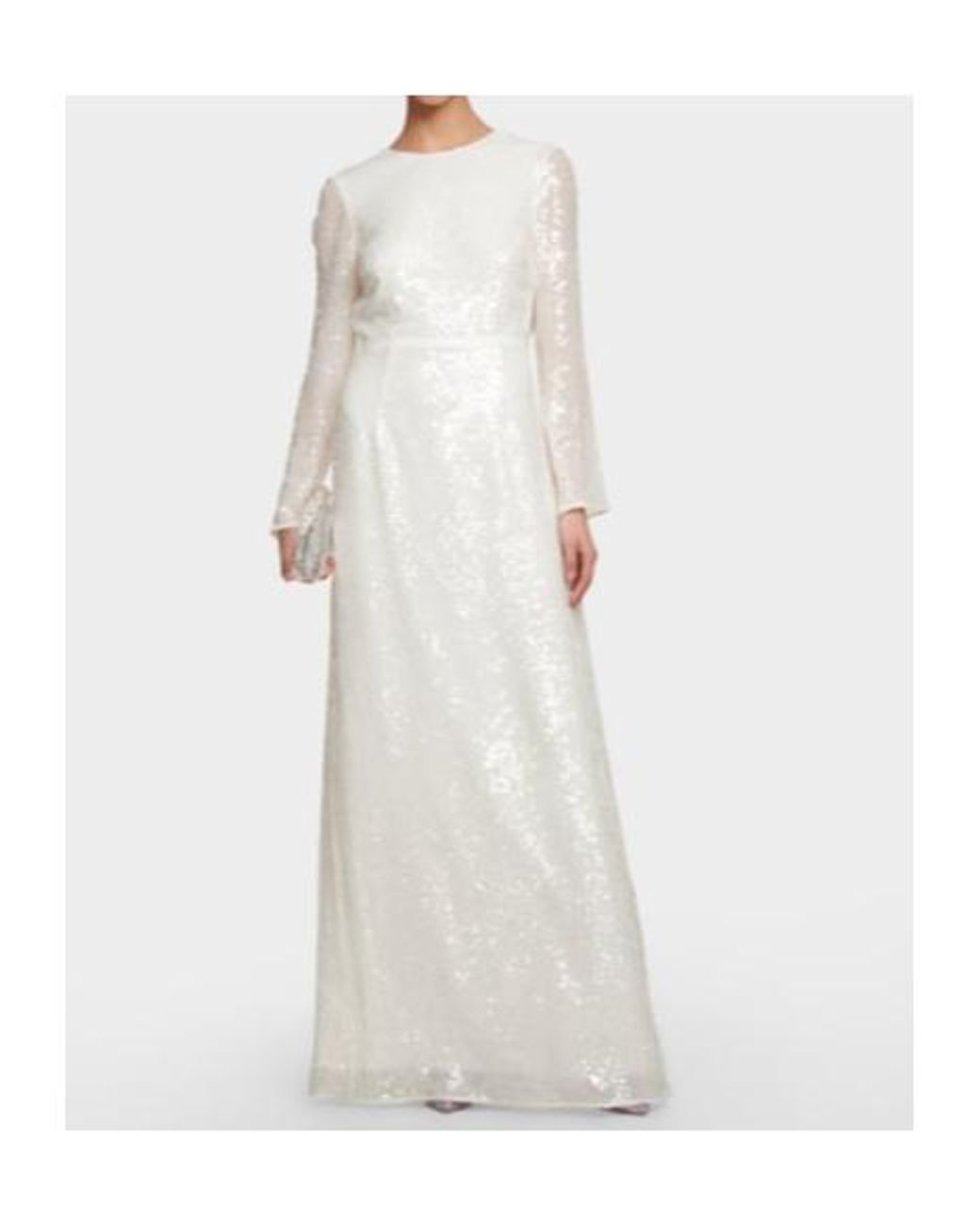 Erdem White Yoanna Sequined Gown