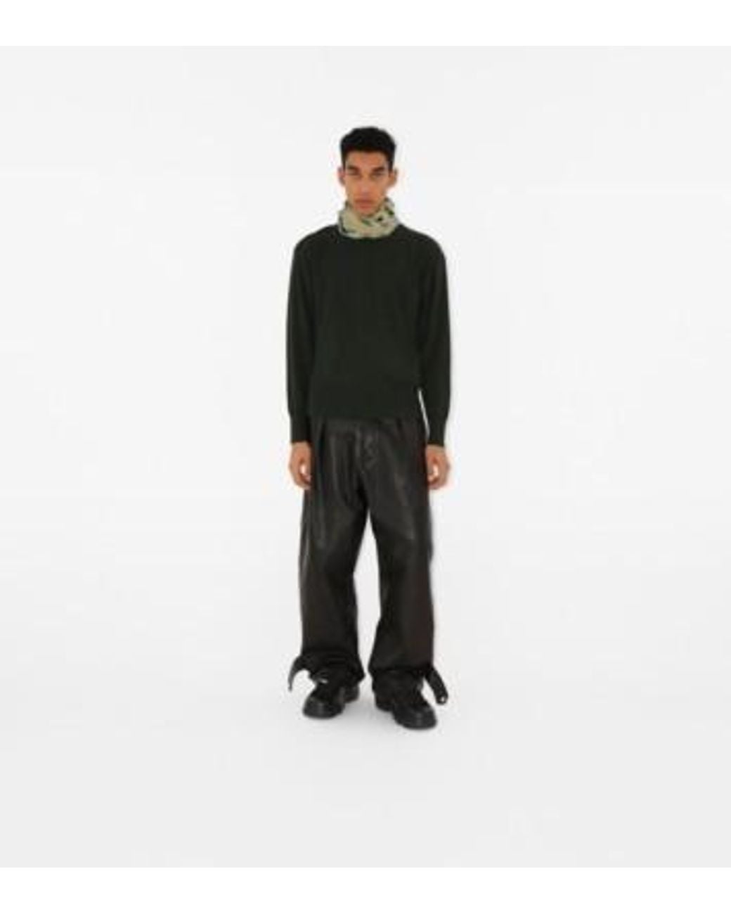 Burberry Green Vintage Check Fringed-Edge Scarf for men