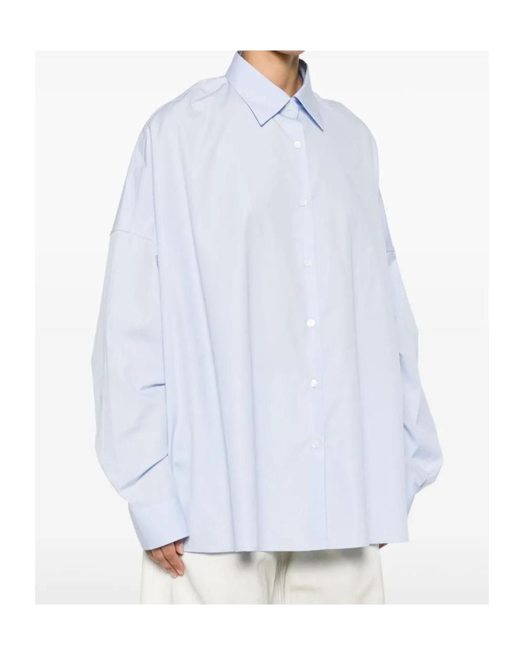 Dries Van Noten White Casia Button-Up Long-Sleeved Shirt