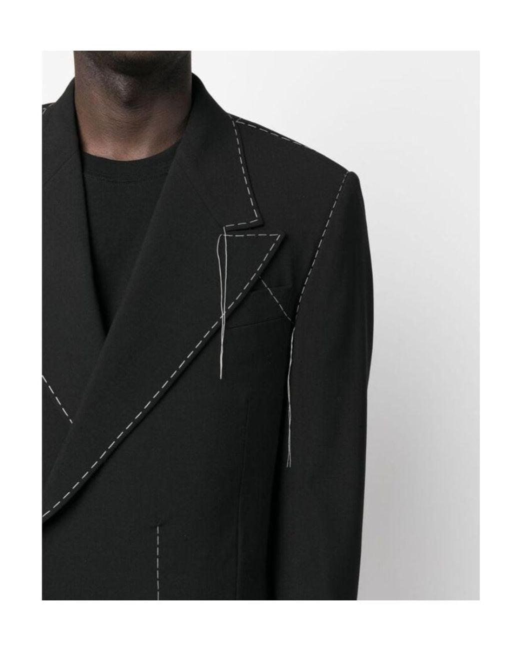 Off-White c/o Virgil Abloh Black Stitch Tailored Double-Breasted Blazer for men