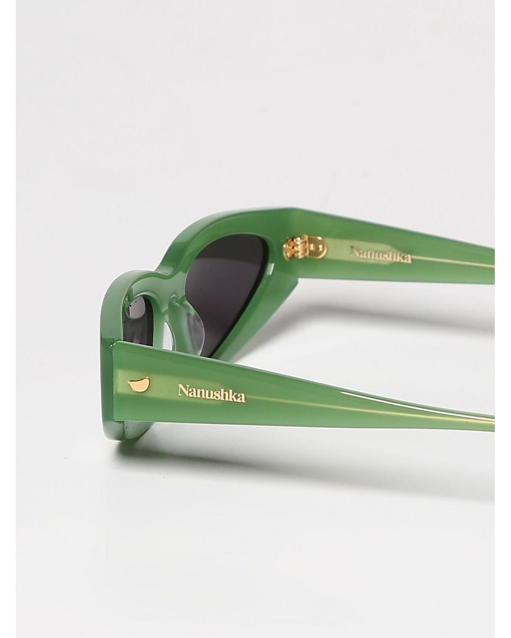 Nanushka Green Triangle Frame Sunglasses