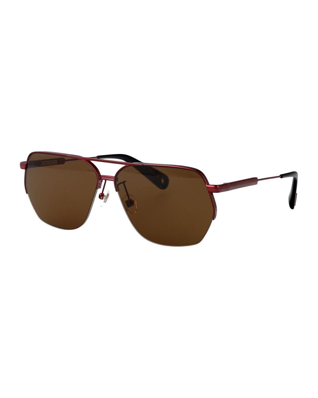 Jacquemus Brown Pilot-Frame Sunglasses for men