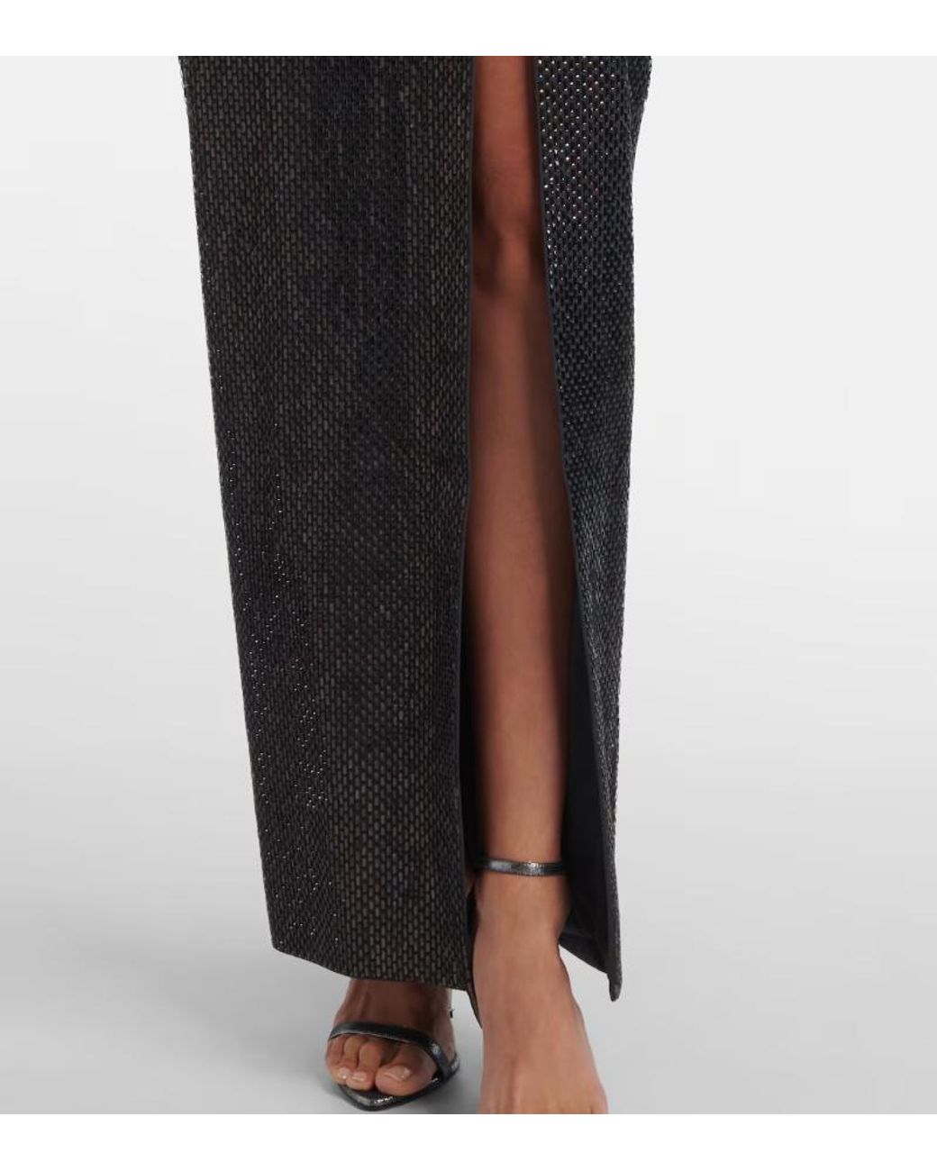 Roland Mouret Black Embellished Crêpe Gown