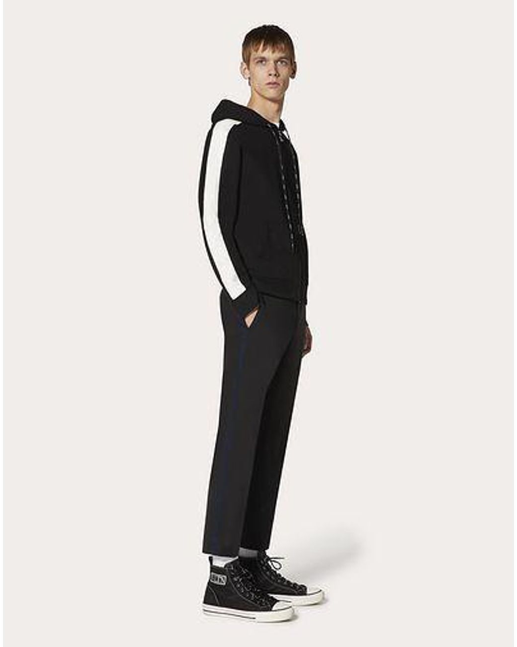Valentino Black Vltn Patch Hoodie for men