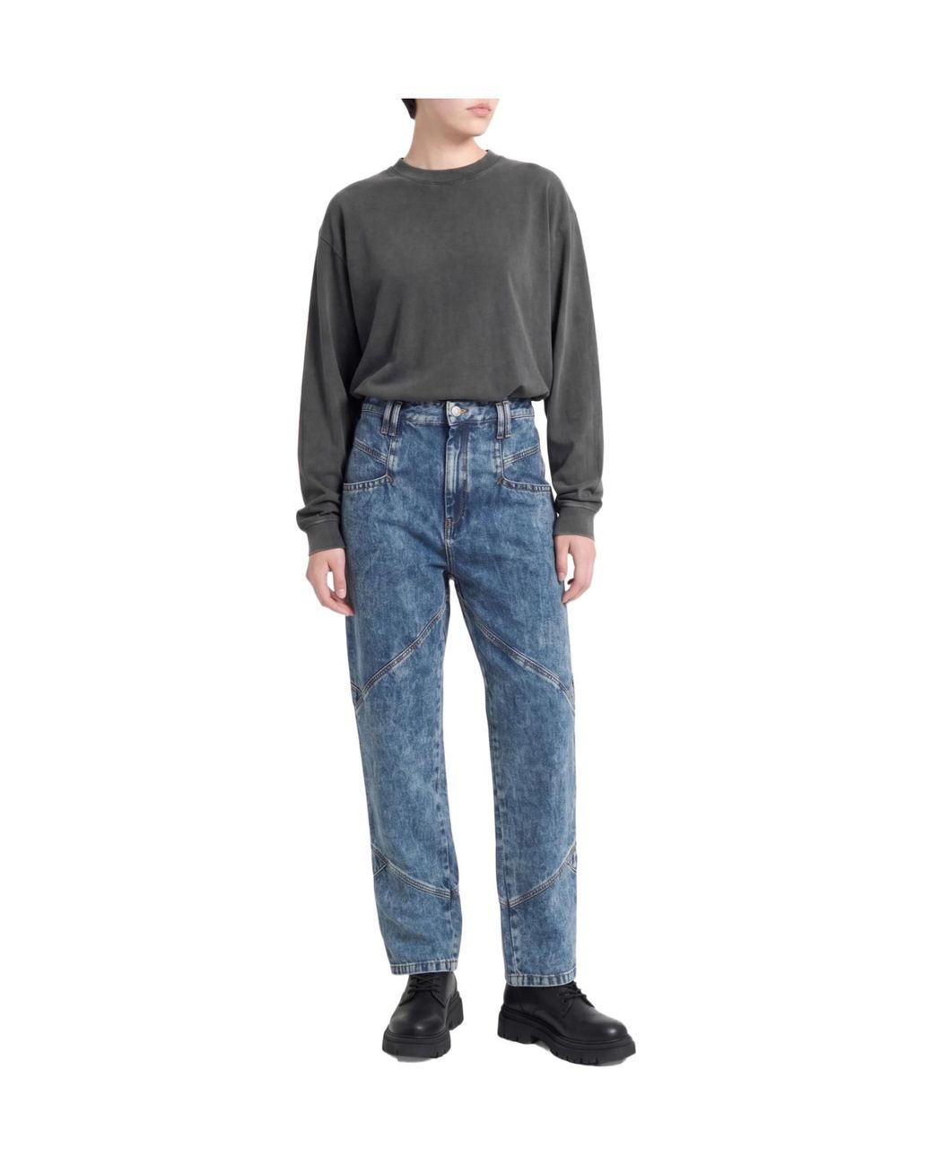 Isabel Marant Blue Straight-Leg Jeans