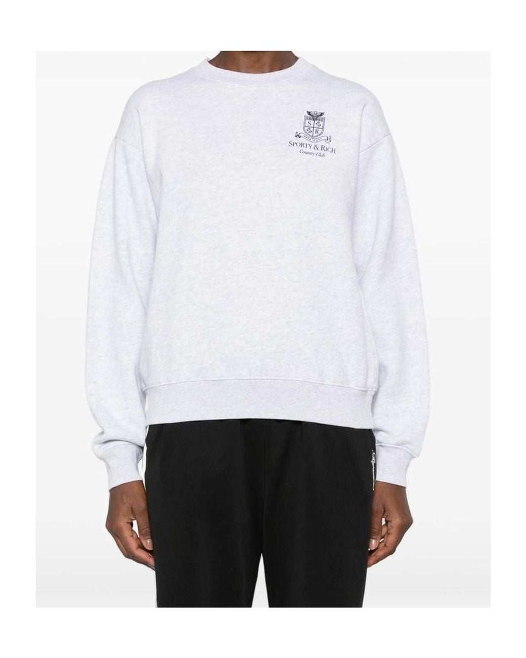 Sporty & Rich White Long-Sleeved Knit Top
