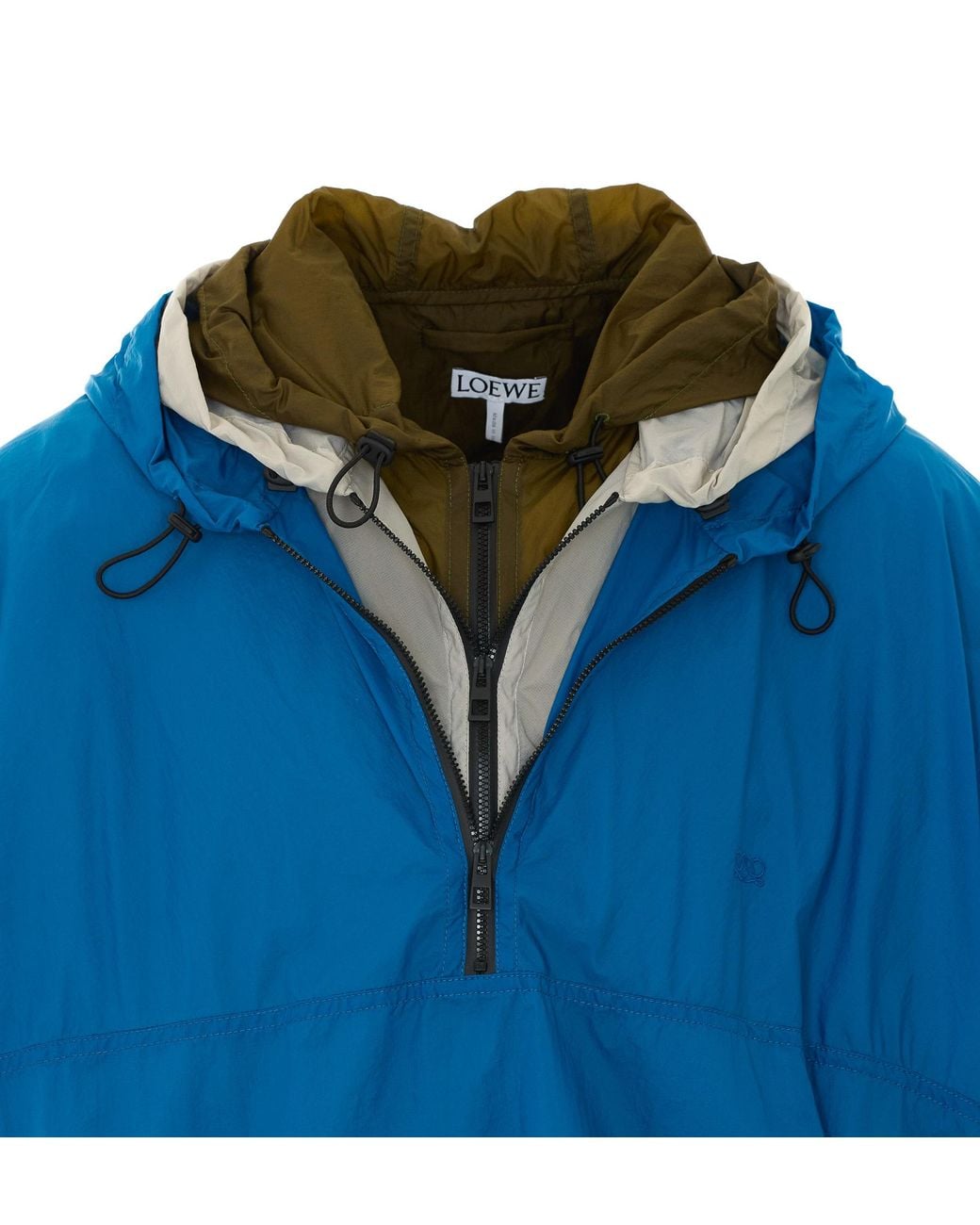 Loewe Blue Anorak Jacket With Mini Logo And Technical Shell for men