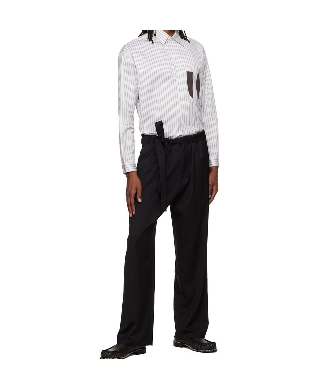 Kiko Kostadinov Black Drawstring Wide-Leg Trousers for men