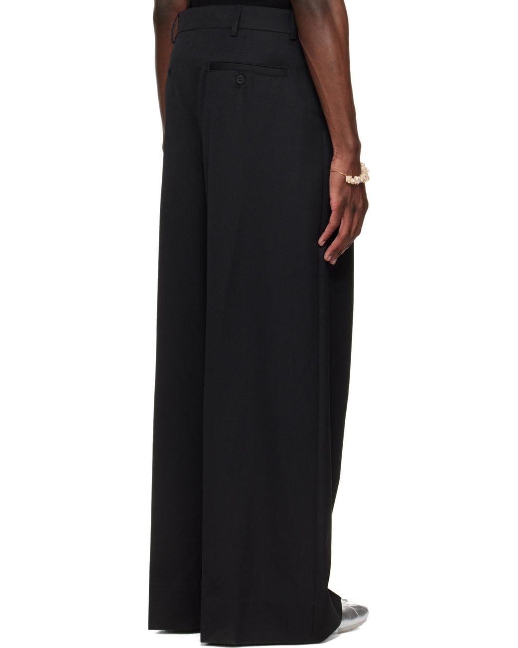 Simone Rocha Black Pearl-Embellished Trousers for men