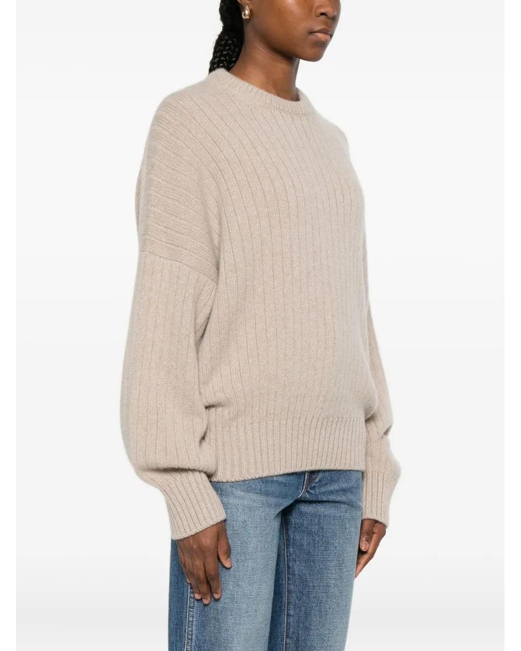 Khaite Natural Ribbed Sweater