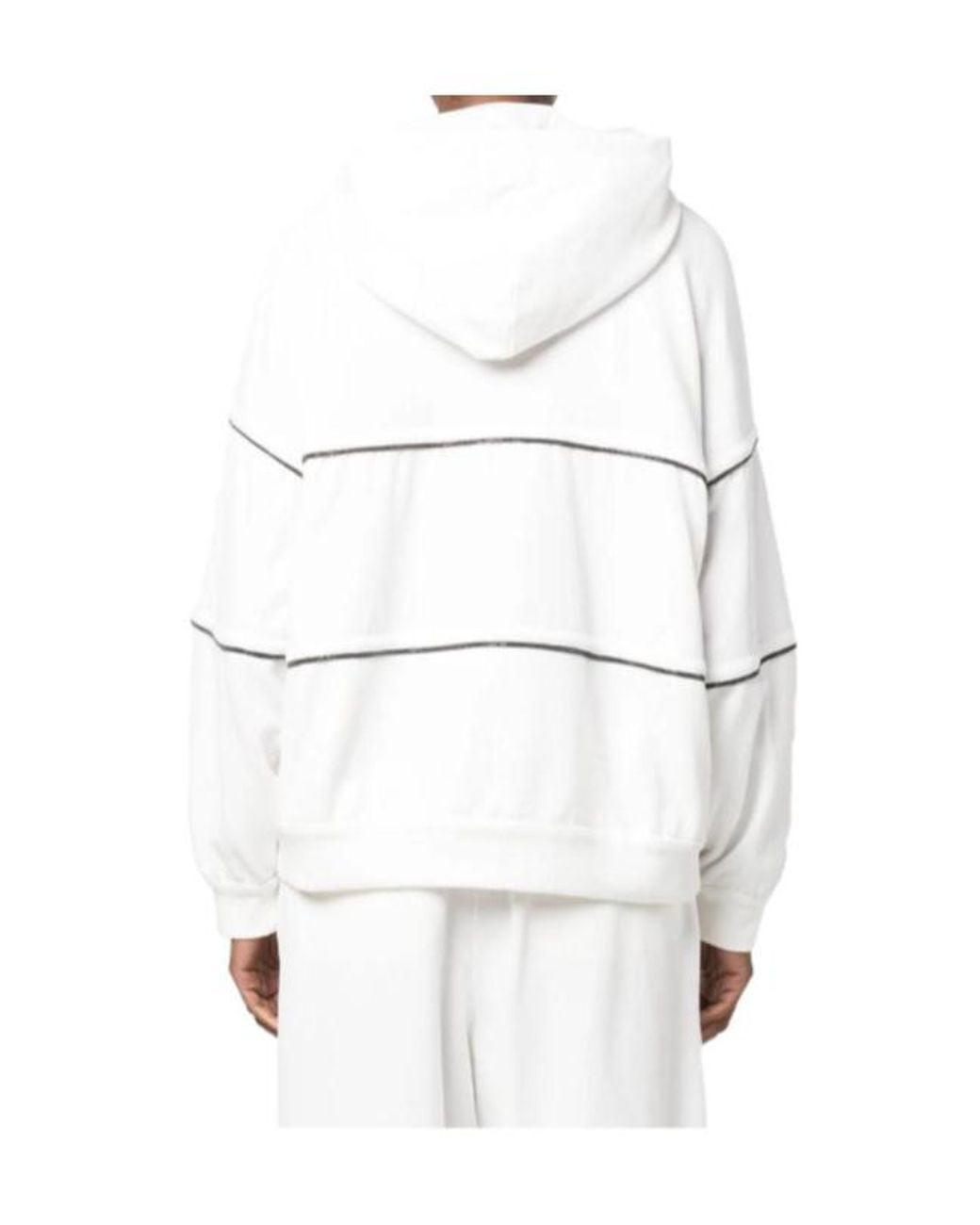 Brunello Cucinelli White Half-Zipped Sweatshirt
